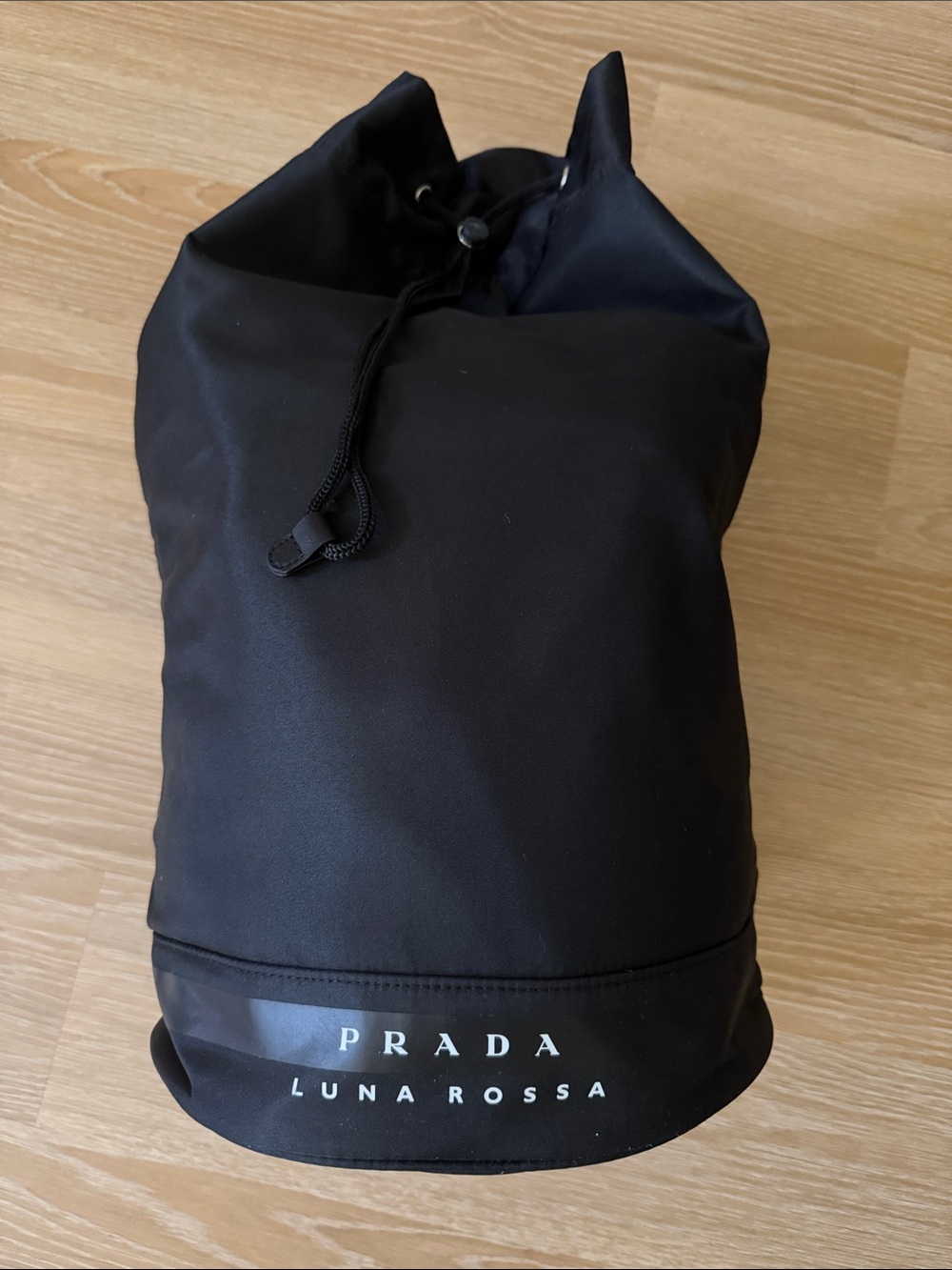 Prada Black Luna Rossa Drawstring 20 inch length Pouch